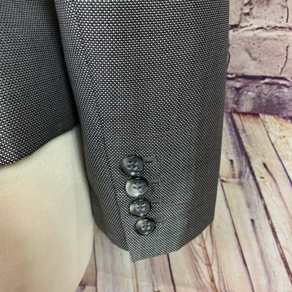 Ann Taylor Black Print Wool Silk Lined Blazer - Picture 9 of 14